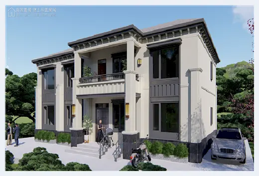 自建房学堂 | 新中式二层别墅设计图纸分享，新农村就该这么建！ | 自建房学堂