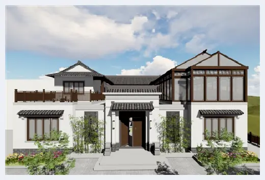 自建房学堂 | 新中式二层别墅设计图纸分享，新农村就该这么建！ | 自建房学堂