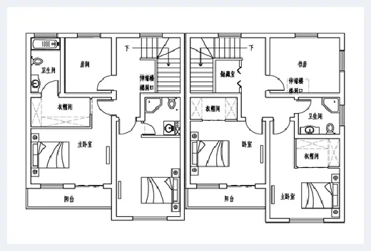 自建房指南 | 二层双拼别墅设计图纸大全，兄弟俩合建首选 | 自建房指南