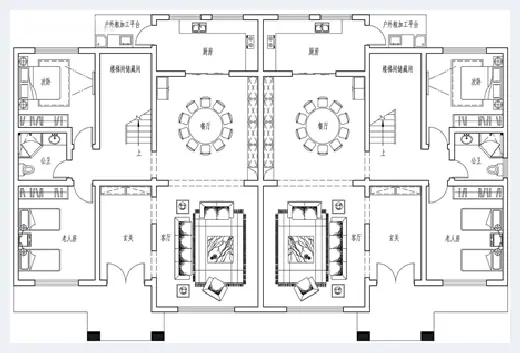 自建房学堂 | 双拼别墅图纸设计图，2020最新款兄弟双拼房屋户型图 | 自建房学堂