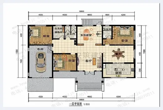 自建房学堂 | 农村一层别墅设计图，第四套16万就能建好 | 自建房学堂