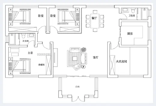 自建房学堂 | 农村一层别墅设计图纸，25万就能建，还带庭院和天台！ | 自建房学堂