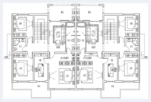 自建房学堂 | 双拼别墅图纸设计图，2020最新款兄弟双拼房屋户型图 | 自建房学堂