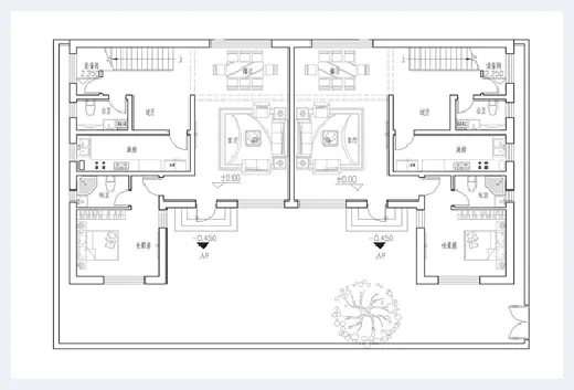 自建房学堂 | 双拼别墅图纸设计图，2020最新款兄弟双拼房屋户型图 | 自建房学堂