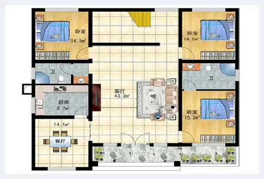 农村自建房 | 一层带阁楼别墅图纸怎么设计？这有五套高精尖图纸奉上！ | 农村自建房