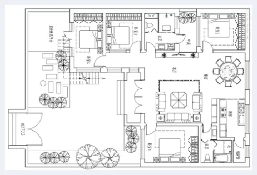 自建房学堂 | 农村一层别墅设计图纸，25万就能建，还带庭院和天台！ | 自建房学堂