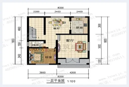 自建房 | ​8米×10米农村自建房设计图，小户型也有大气派 | 自建房